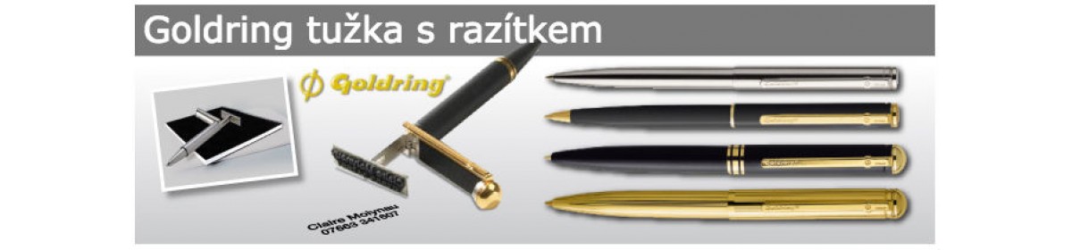 Goldring, tužka s razíktem, pero s razítkem
